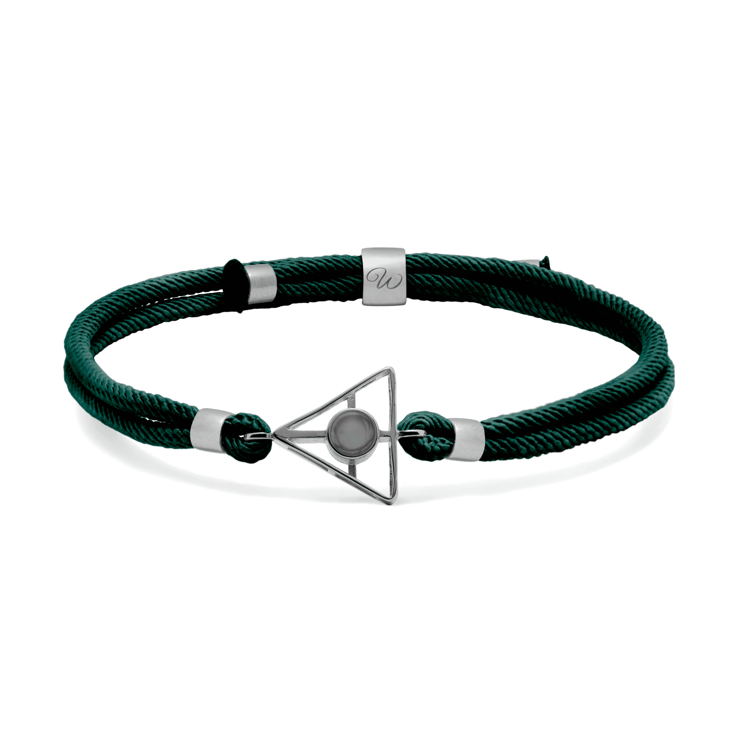 Pulsera de plata lumos verde esmeralda